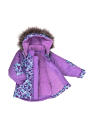 Костюм зимний для девочки - Модель с двумя карманами, ветрозащитной планкой, регулировкой объема капюшона и куртки, отворотами на рукавах, отстегивающимся мехом.